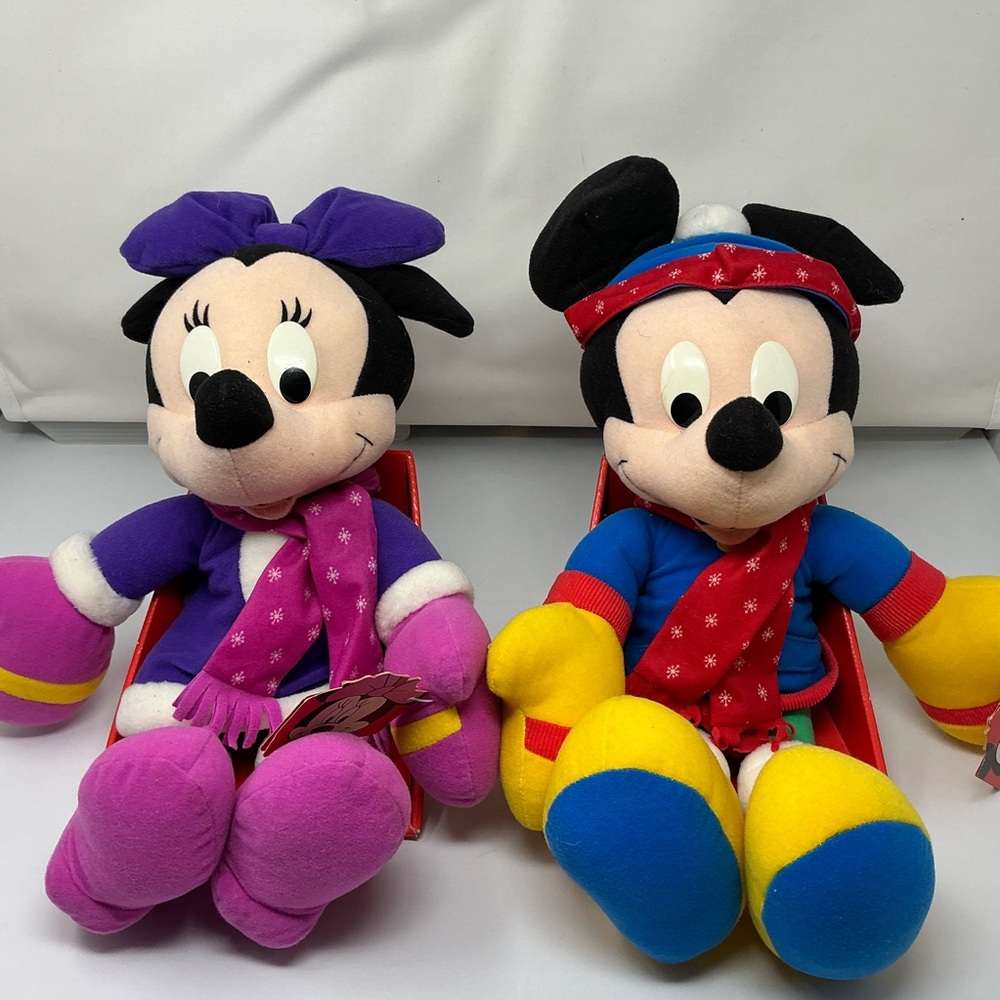 Disney Mickey and Minnie Plush Toys - Purple, Pink, Blue, Yellow